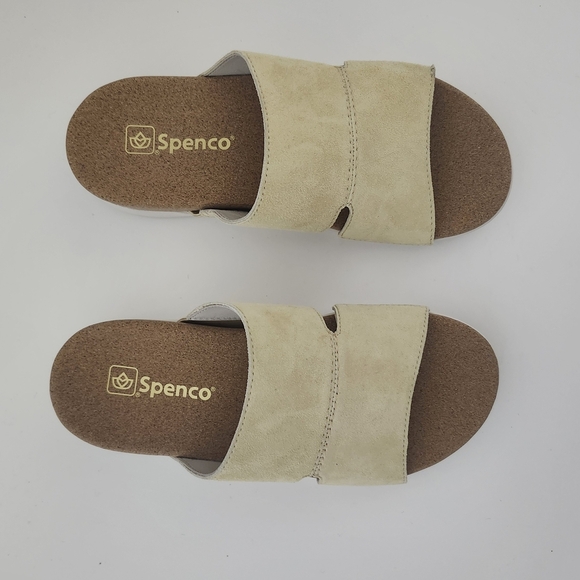 BNWT Spenco Women’s Yellow Sunrise Slide Sandals US 5.5 Genuine Suede Orthotic - Picture 2 of 16